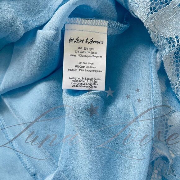 FOR LOVE & LEMONS Kate Mini Floral Dress in Blue NWT - Picture 7 of 10